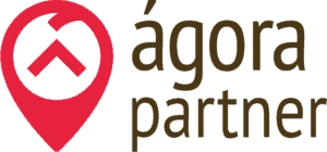 Logo de Ágora partner pensado para poner sobre fondos claros.